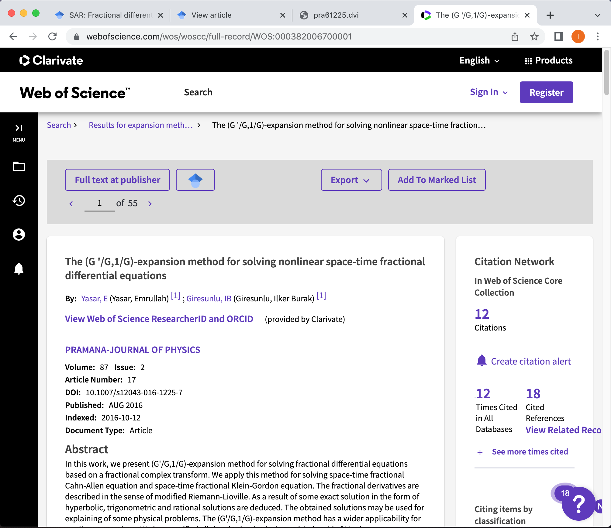my Google Scholar Citations profile on 2022-11-27